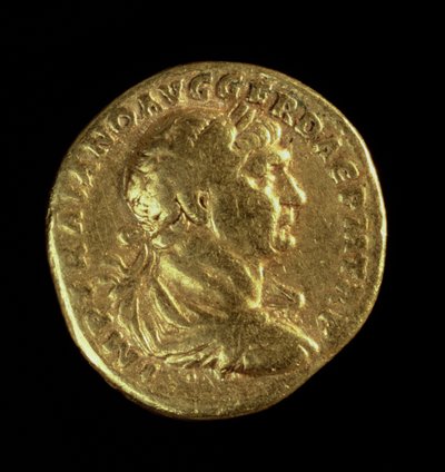 Aureus (obverse) with the Draped Bust of Trajan Wearing a Laurel Wreath by Roman